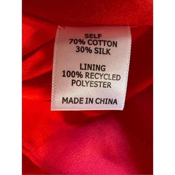 La Ligne Women's Red Marta Ruched Tiered Cotton Midi Dress Large NWOT - Picture 10 of 10